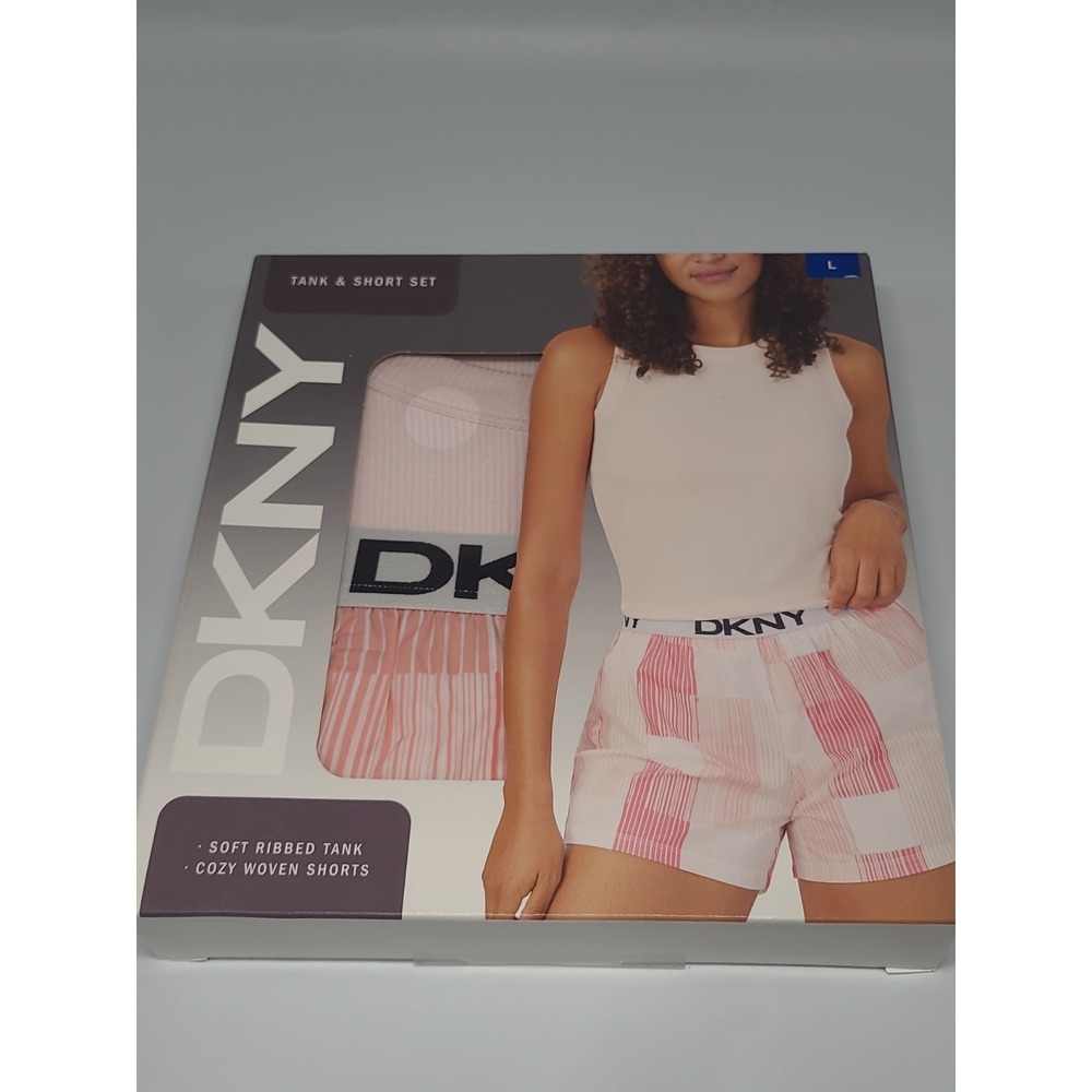 Dkny Womens Pink 2 Piece Tank And Shorts Loungewear Size Large